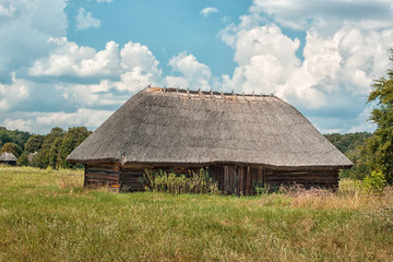 Fototapeta na wymiar Old wooden house in village.