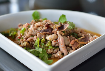 spicy minced meat salad