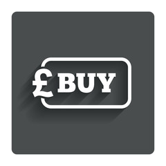 Buy sign icon. Online buying Pound button.