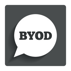 BYOD sign icon. Bring your own device symbol.
