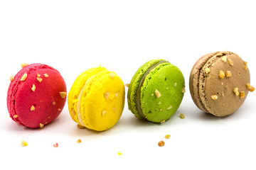Sweety Macarons on the white background