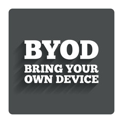BYOD sign icon. Bring your own device symbol.