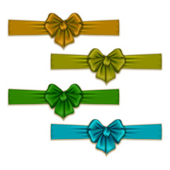 Set of elegant silk colored bows