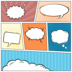 Comic speech bubbles vector background