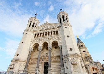 Obraz premium Basilica of Notre-Dame de Fourviere in Lyon, France