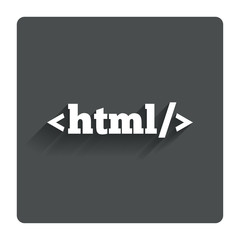 HTML sign icon. Markup language symbol.
