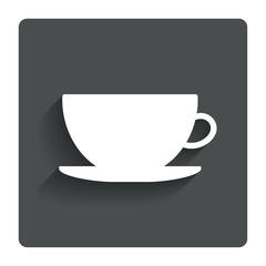Coffee cup sign icon. Coffee button.