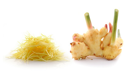 Fresh ginger isolated on white background