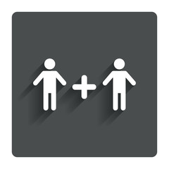 Couple sign icon. Male plus male. Gays.