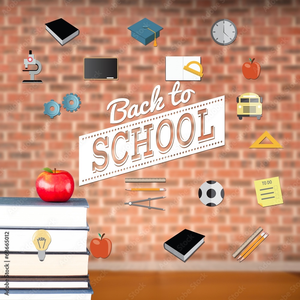 Poster Composite image of back to school message with icons