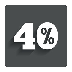 40 percent discount sign icon. Sale symbol.