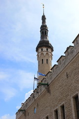 Fototapeta premium Der Turm des Rathauses der estnischen Hauptstadt Tallinn
