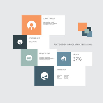 Flat design icons set infographics for business presentations