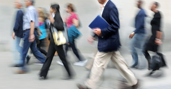 group of business people in the street