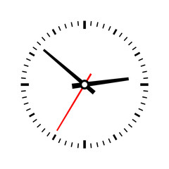 Clock dial on a white background.