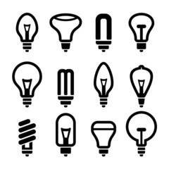 Light bulbs. Bulb icon set 2.