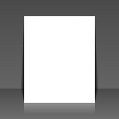 Blank White Paper on Dark Background.