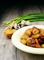 New roasted baked potato in the bowl