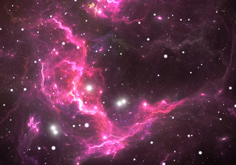 Space background with purple nebula and stars