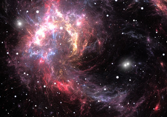 Red space nebula