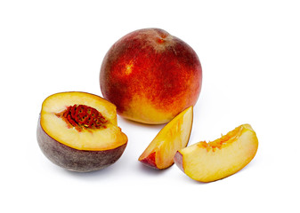 peach cut on a white background
