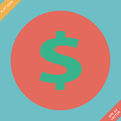 us dollar green circle web icon