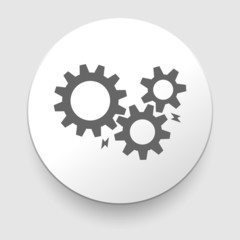 black cogs - gears on light background