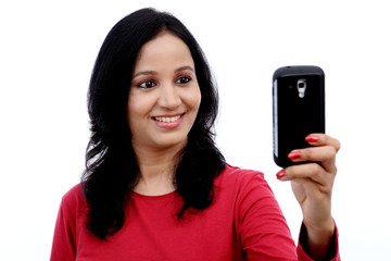 Young woman taking self picture