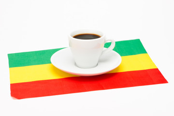 Cup of coffee with flag
