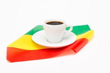 Cup of coffee with flag