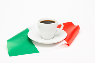 Cup of coffee with flag