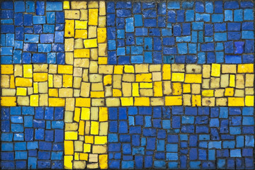 Mosaic flag of Sweden