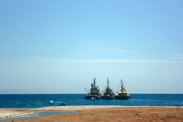 fishing boats on the quay