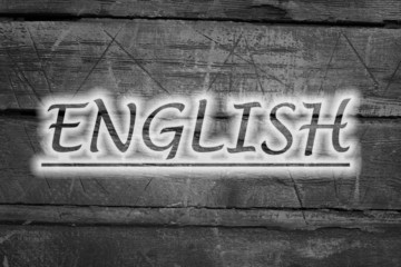 English text on background