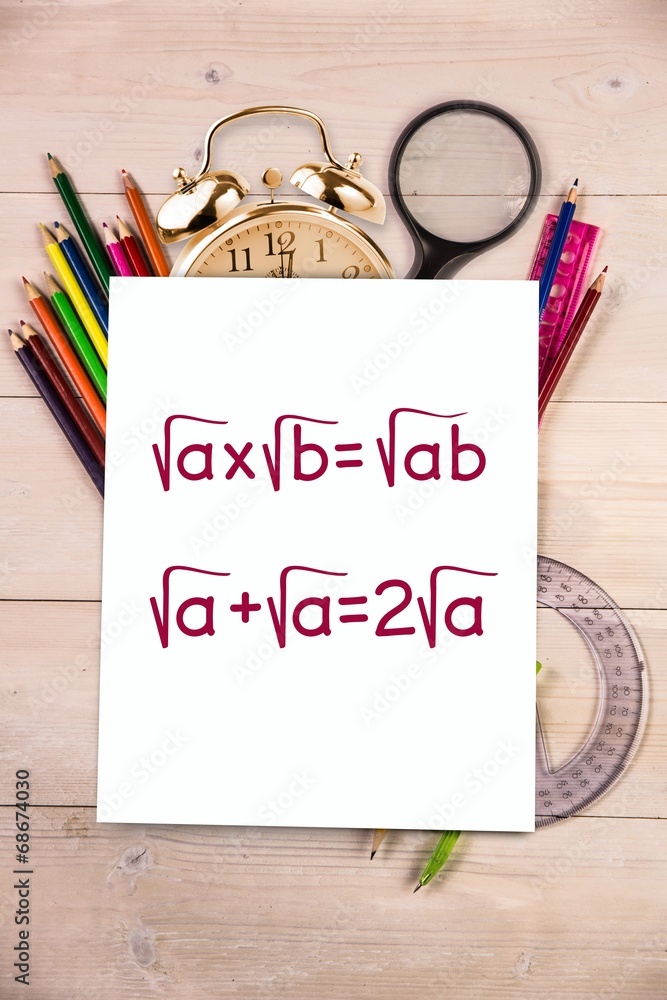 Aufkleber composite image of square roots