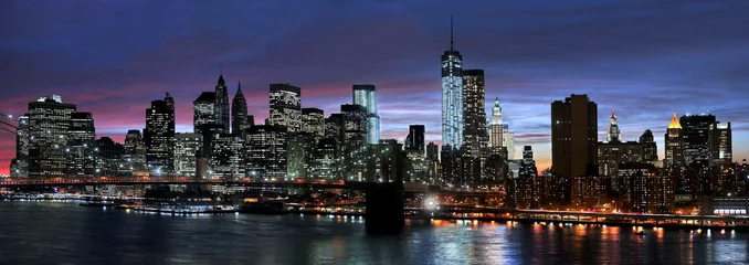 Wandcirkels aluminium New York City at night © bluraz