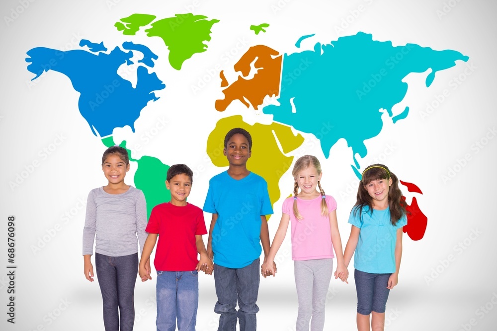 Poster Composite image of elementary pupils smiling