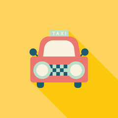 taxi flat icon with long shadow