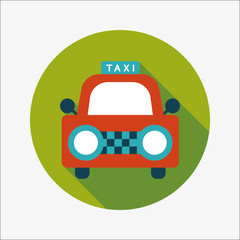 taxi flat icon with long shadow