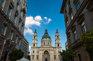 Fototapeta na wymiar Front view of Saint Stephens Basilica in Budapest Hungary