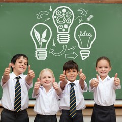 Composite image of idea and innovation graphic