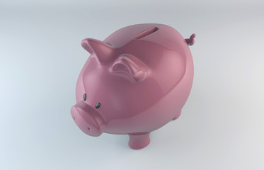 Pink piggy bank - Stock Image