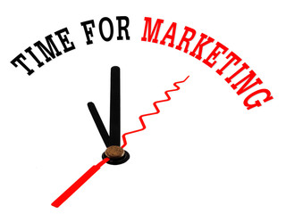 time for marketing concept clock