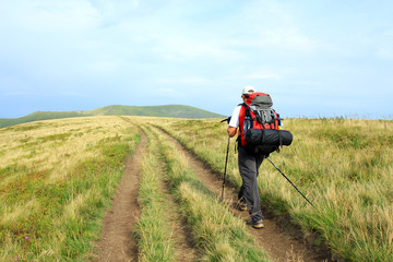 Summer hiking in the mountains.