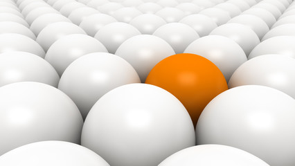 Orange ball between white balls