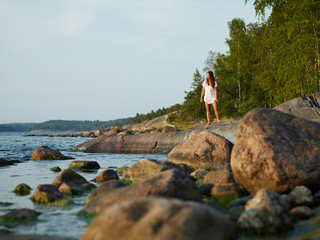 Woman in shore