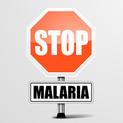 red Malaria Stop Sign