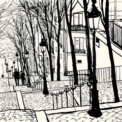 Naklejki  Montmartre Paryż