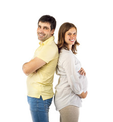Fototapeta premium Pregnant couple in studio