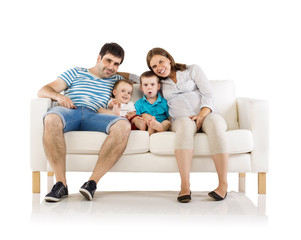 Happy family in studio